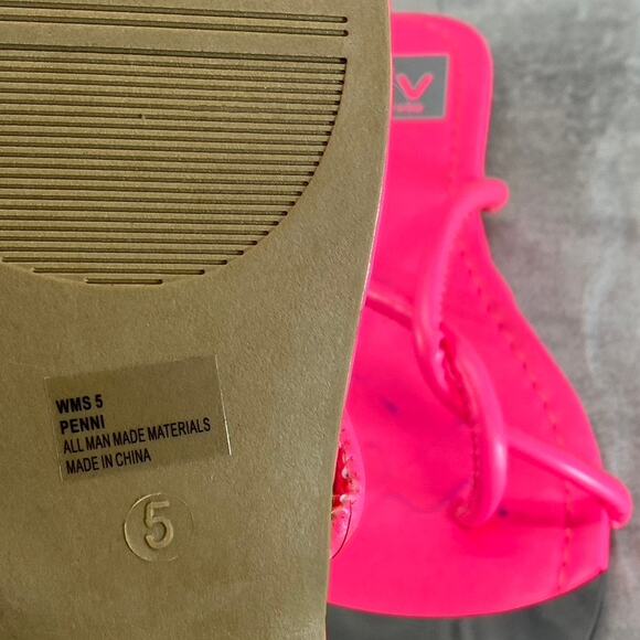 DV DOLCE VITA Women's Fuchsia Penni Toe-Loop Slip-On Flip Flops SZ 5 - Picture 7 of 8